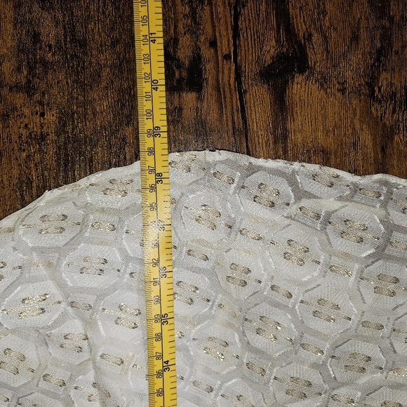 NWT Tory Burch Jasmine Ivory Gold Dress Tie Waist 2 XS - Picture 8 of 10